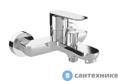 картинка Смеситель AZARIO LEYA для ванны с коротким изливом, хром (AZ-15920501)