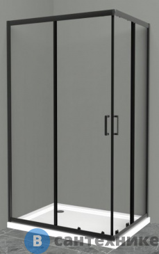 картинка Душевой уголок BelBagno UNO-195-AH-2-120/90-C-NERO 1200x900x1950, без поддона