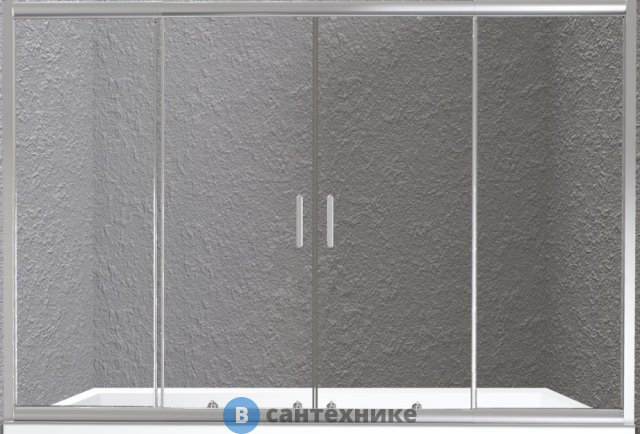 Шторка BelBagno UNIQUE-VF-2-150/180-140-P-Cr на ванну ((1500-1800)x1400)