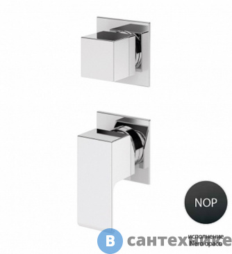 картинка Смеситель Cezares PORTA-VDIM3-M-NOP встраиваемый, однорычажный для душа с поворотным переключателем на 3 выхода, чёрный матовый