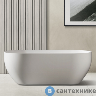 картинка Ванна ABBER Stein AS9613-1.7 170*75 из искусственного камня, белая матовая