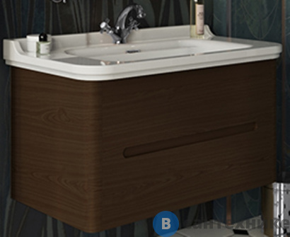 картинка Тумба под раковину Kerasan Waldorf подвесная с 2-мя ящиками, темный орех (noce) (925546 Noce)