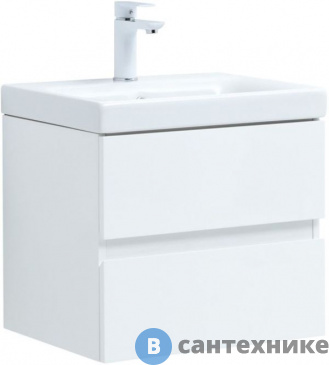 картинка Тумба под раковину Aquanet Беркли 50 белый глянец (302347)