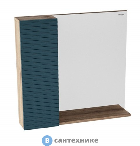 Шкаф-зеркало Grossman АЛЬБА-80 см лев. веллингтон/бриз