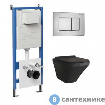 картинка Комплект 3 в 1: Grossman инсталляция 900.K31.01.000+клавиша 700.K31.04.12M.12M хром сатинов+унитаз GR-4440BMS