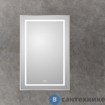 картинка Зеркало BelBagno в алюминиевой раме со встроенным светильником, сенсорным выключателем и подогревом, SPC-KRAFT-500-800-LED-TCH-WARM, 500x32x800 мм