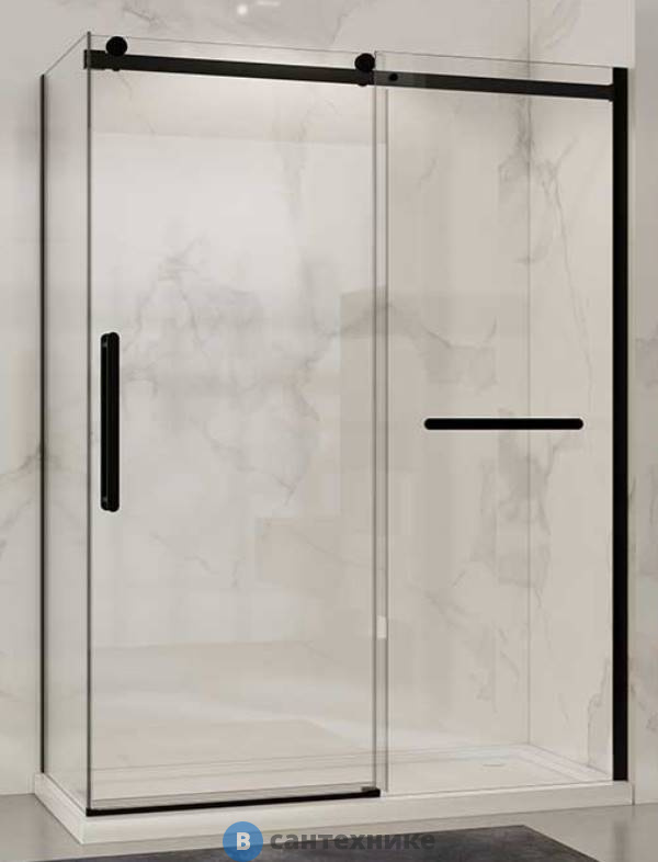 Душевой уголок Vincea Como Soft VSR-1CS1015CLB, 1500*1000, черный, стекло прозрачное, без поддона