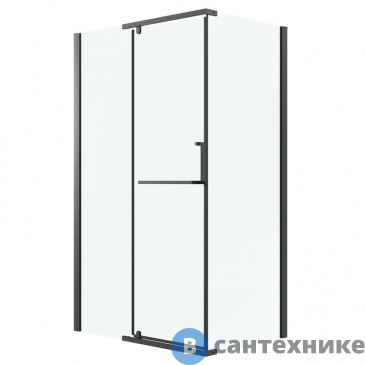 картинка Душевое ограждение Grossman Pragma 120.K33.03.1090.21.00 (100*90*195) черный матовый, стекло прозрачное, без поддона