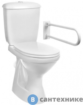 картинка Унитаз-компакт Оскольская керамика Персона Стандарт (с откидным окрашенным поручнем), сиденье полипропилен (42301120012)