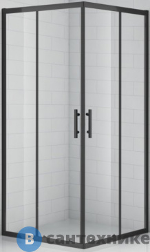 картинка Душевой уголок Cezares ECO-O-A-2-100-C-NERO (1000x1000x1900) без поддона