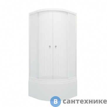 картинка Душевое ограждение Тритон Стандарт 90*90 Б 1/4 круга, глуб. подд., Аква, Лён, Белый без доборного (DK230_1)