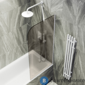 картинка Шторка для ванны в профиле MaybahGlass 1400*400 Стекло 8 мм Бронза матовая (MGV-72-1у)