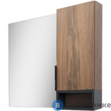 картинка Зеркало-шкаф Comforty Штутгарт-75 дуб тёмно-коричневый