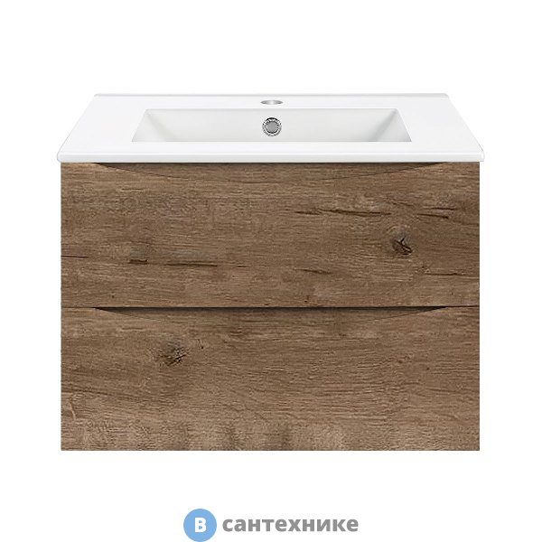 Тумба под раковину Vincea Mia 600 подвесная, 2 выкатных ящика soft close, V.Oak (VMC-2MC600VO)