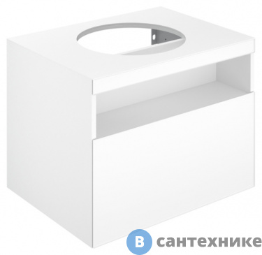 картинка Тумба под раковину Keuco STAGELINE 1 ящ., без подсв. со столеш., 650x550x490 мм, к/ф: белый (32853300000)