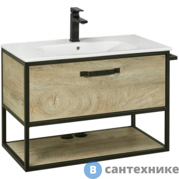 картинка Тумба под раковину Акватон Лофт Фабрик 80 Дуб Эндгрейн (1A242401LTDU0)