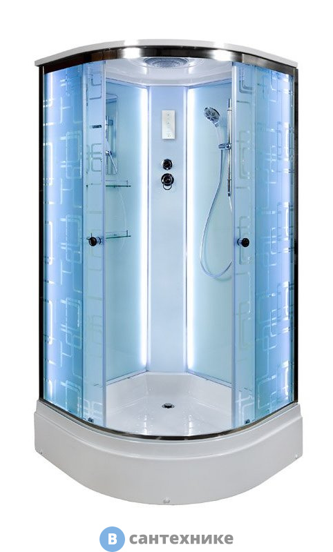 Душевая кабина Deto ЕМ2710 LED (100х100х220 см)