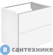 Тумба под раковину Keuco PLAN 2 ящика, 650х605х490 мм, к/ф: белый (ламинированный матовый)/белый (стекло) (32953300000)