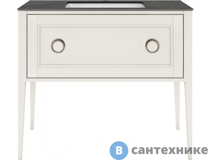 картинка Тумба под раковину KERAMA MARAZZI PLAZA Classic, напольная 100 см, 1 выдвижной ящик, высота 840 мм, белый (PL.C.100.1\WHT)