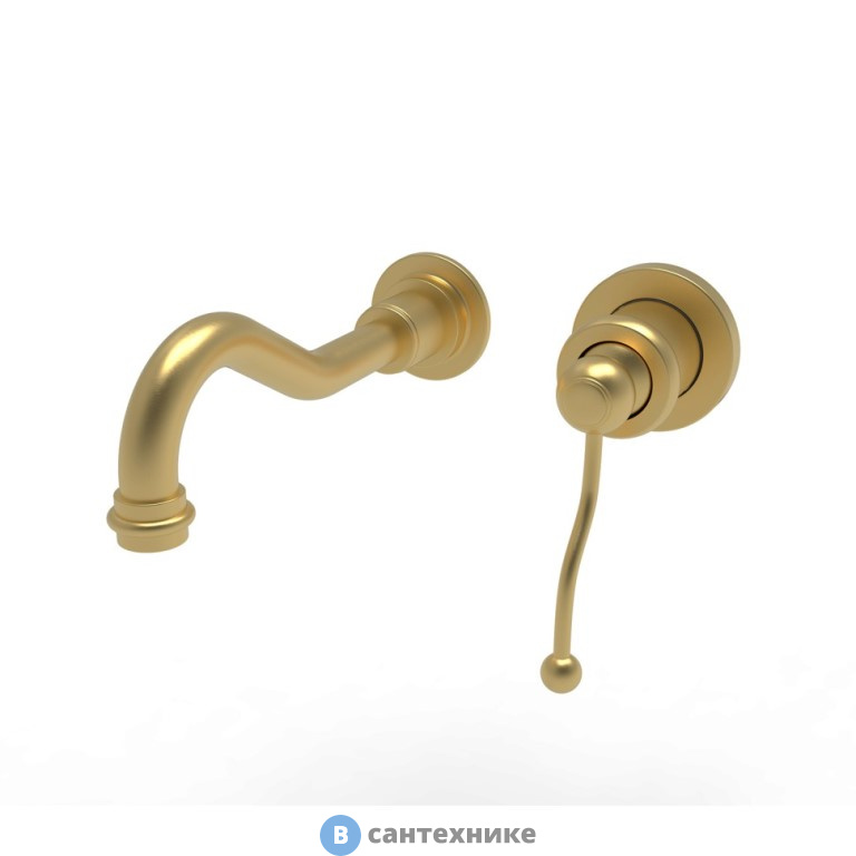 Смеситель Paini Duomo 88PJ208 для раковины, встраиваемый, матовое золото PVD