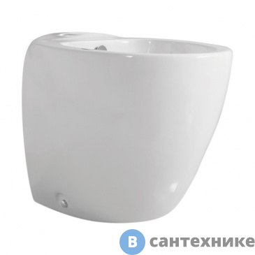 картинка Биде напольное AZZURRA CHARME 52х40 см, с 1 отв. для смесителя, c креплением KIT 2000 CF (CHBIT000000MBI/(CHA500 bi)*1)