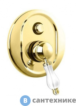 картинка Смеситель Cezares VENEZIA-VDIM-03/24-Bi встраиваемый, однорычажный для душа с переключателем, золото