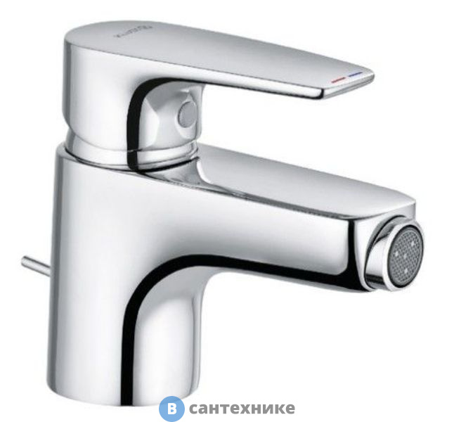 Однорычажный смеситель Kludi PURE&SOLID 342160575 на биде, с донн. клапаном