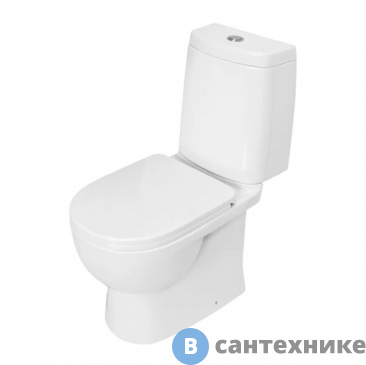 картинка Унитаз с бачком SANITA LUXE FEST SL DM с двухрежимной арматурой, сиденьем из дюропласта, системой soft close, clip up (FSTSLCC01040622)