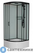 Душевая кабина Frank F409/1 Black средний поддон