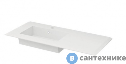 картинка Раковина Cezares из искусственного мрамора, левостороняя 50213 Bianco opaco (106x46x6)
