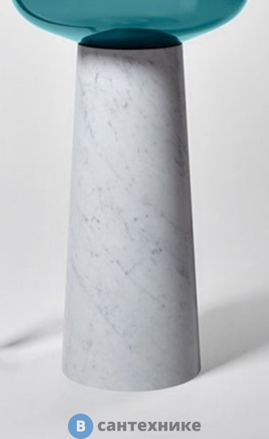 Пьедестал Antonio Lupi ALBUME O280x655 мм., выпуск в пол, с сифоном и гибким шлангом, marmo Carrara (ALBUME21 marmo carrara)