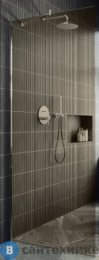 картинка Душевая перегородка в профиле MaybahGlass 1950*790 Стекло 8 мм Бронза (MGD-696-5ш)