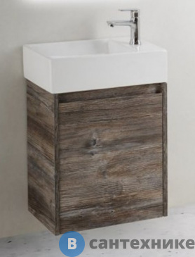 картинка Тумба под раковину BelBagno KRAFT MINI подвесная с распашной дверцей, левосторонняя, Pino Pasadena, 494х256х500 (KRAFT MINI-500/260-1A-SO-PP-L)