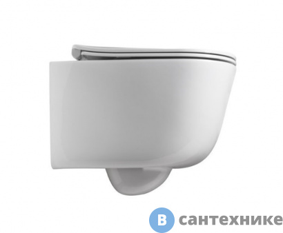 картинка Унитаз подвесной AXA Eva 8801012 550х360 мм, безободковый, White Matt, без сиденья