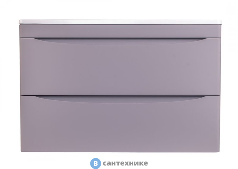 Тумба под раковину Style line Бергамо мини 80 (2 ящ.) Люкс антискрейтч серый, подвесная PLUS (2000565686006)