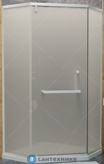Душевой уголок RGW HO-084-W 100*100*195 трапеция/белый/сатинат/8 мм (350608400-25) без поддона