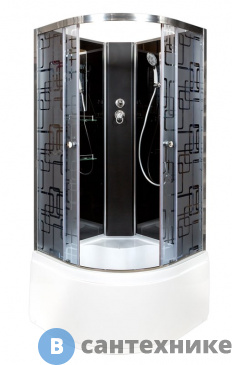 картинка Душевая кабина Deto BM4590 N (без крыши) Black (90х90х208см)