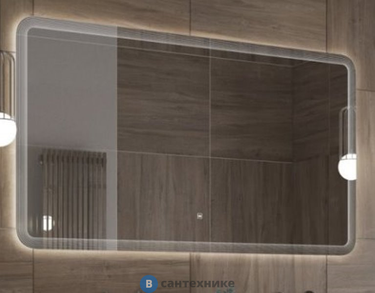 Зеркало Cezares с лазерной гравировкой, контурной подсветкой и сенсорным выключателем CZR-SPC-DUET-1400-800-LED-TCH, 12V, 220-240V, 1400x800x30