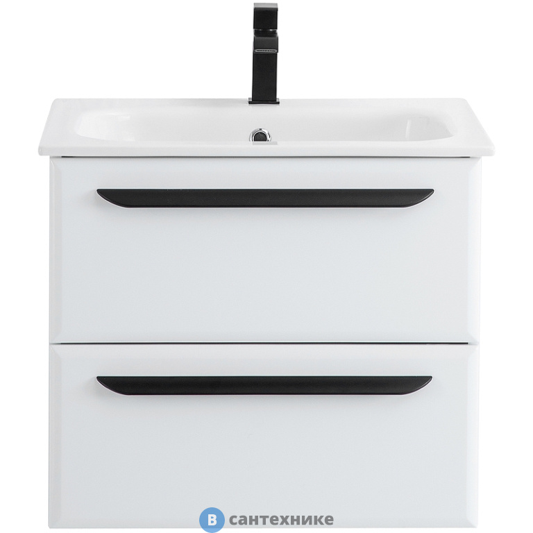 Тумба под раковину Cezares ECO-CER подвесная с двумя выкатными ящиками, Bianco Opaco, 570x450x500, ECO-CER-600-2C-SO-BO