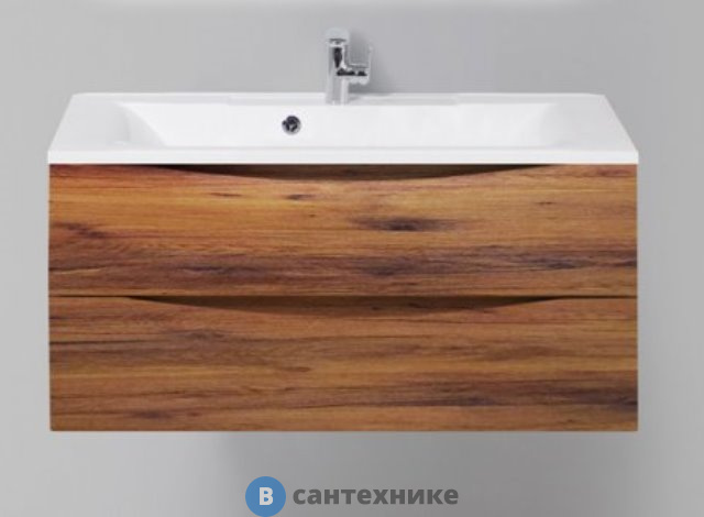 Тумба с раковиной BelBagno MARINO подвесная с двумя выкатными ящиками, Rovere Ciliegio, 1000x445x500, (MARINO-1000-2C-SO-RC-P)