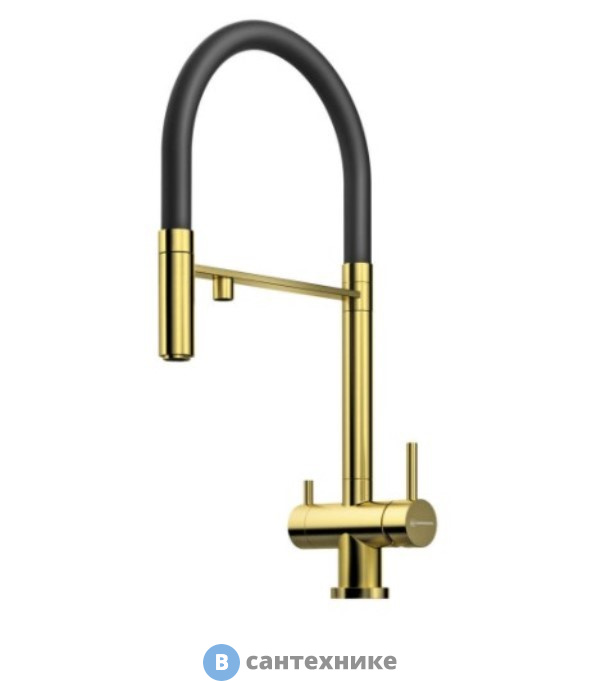 Смеситель OMOIKIRI Kanto-PVD-LG светлое золото/черный (4994014)