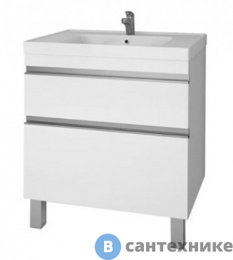 картинка Тумба под раковину Dreja Grace Plus 70, белый лак, 2 ящ (99.0905)