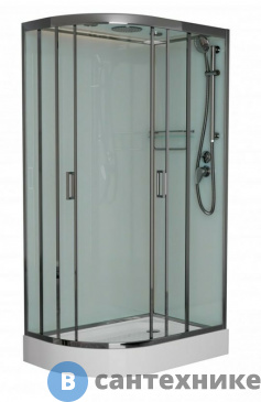 картинка Душевая кабина Frank F412R М Brilliant правосторонняя низкий поддон матовое стекло