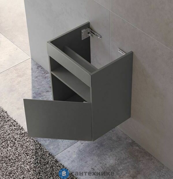 Тумба под раковину Keuco STAGELINE 1 дв., петли R, без подсв., 460x625x380 мм, к/ф: инокс (32822290002)