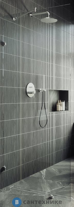 Душевая перегородка коннектор стена-стекло MaybahGlass 1950*890 стекло 8 мм бесцветное (MGD-260-4)