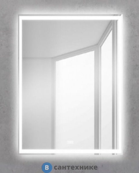 Зеркало BelBagno SPC-GRT-500-600-LED-BTN с встроенным светильником и кнопочным выключателем (500x30x600)