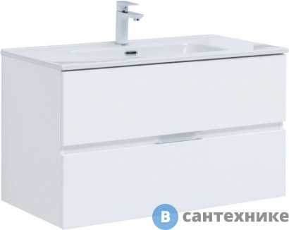 картинка Тумба под раковину Aquanet Алвита new 90 белый матовый (303920)