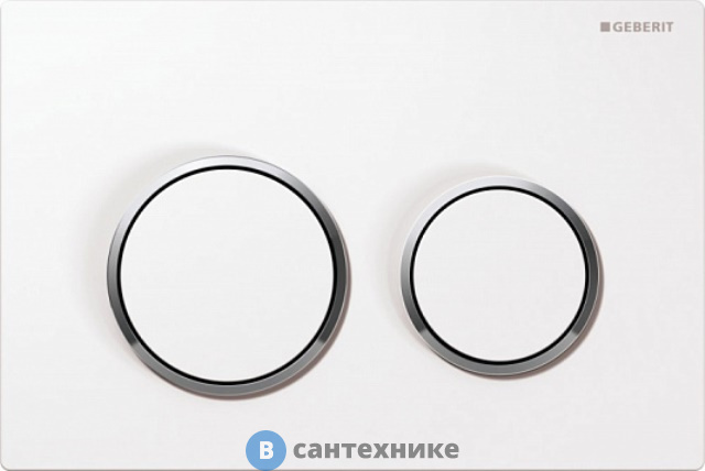 Клавиша смыва Geberit OMEGA20 115.085.KJ.1 (бел, хром глянц, бел)