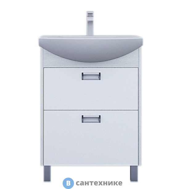 Тумба под раковину Акватон БЕККА 60 (белый/дуб сомерсет) (1A196601BAC20)
