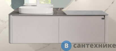 картинка Тумба с раковиной Black&White U915.1400L Blum металлический ящик (1400x545x400)